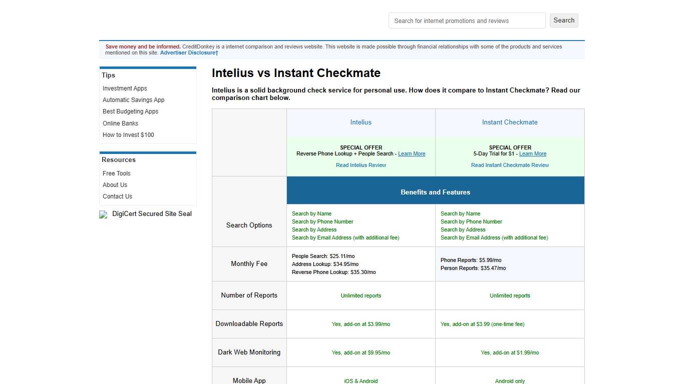 Intelius vs Instant Checkmate: Which is Better?